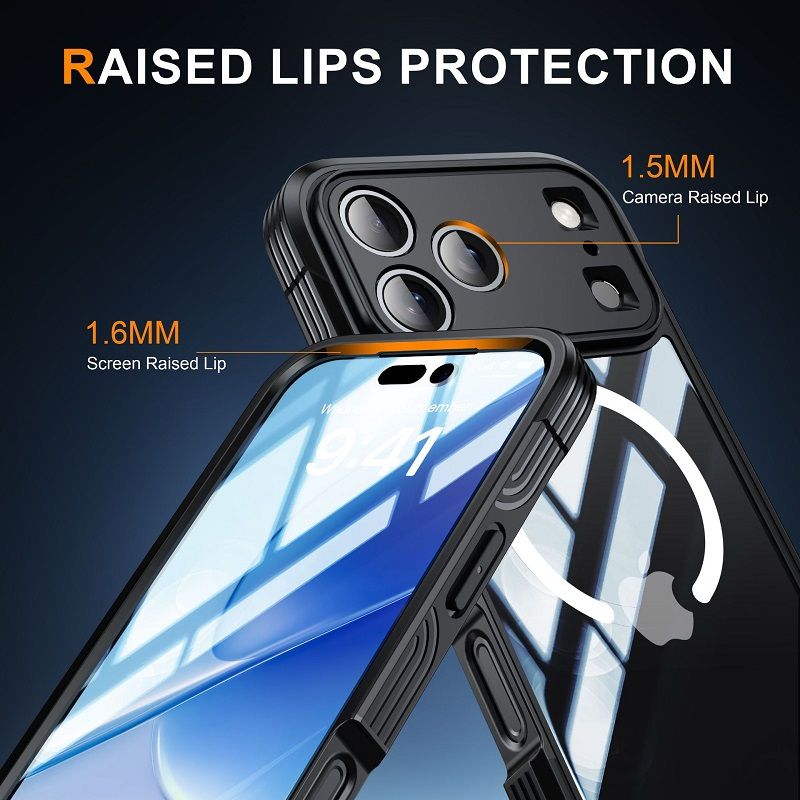 360 Full Cover Transparent With Magnetic Case for iPhone 17 Pro Max 17 PRO 17 Air Compatible With MagSafe Shockproof Screen Protector Phone Cover Case