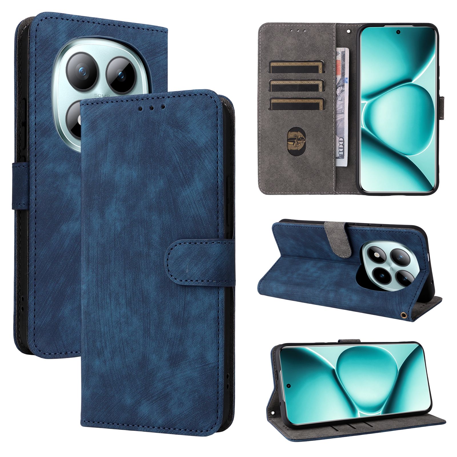 Leather Flip Cover for Xiaomi Redmi Note 15 Pro 4G,6.77'' Leather PU Phone Case Shockproof Durable Retro Wallet Case