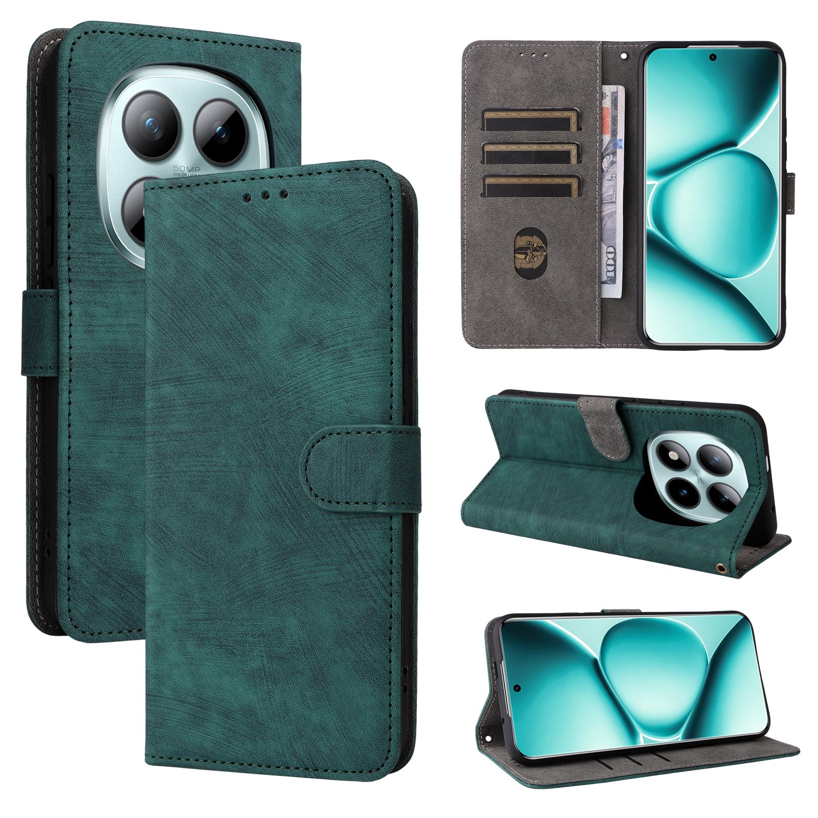 Leather Flip Cover for Xiaomi Redmi Note 15 Pro 4G,6.77'' Leather PU Phone Case Shockproof Durable Retro Wallet Case