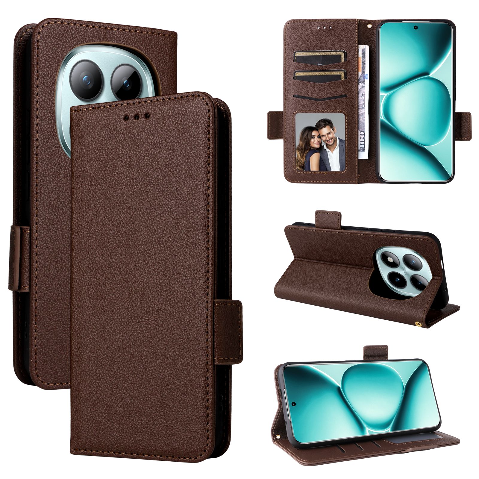 Leather Flip Cover for Xiaomi Redmi Note 15 Pro 4G,6.77'' Leather PU Phone Case Shockproof Durable Retro Wallet Case