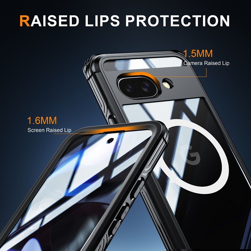 360 Full Cover Transparent With Magnetic Case for Google Pixel 9a 5G Compatible With MagSafe Shockproof Screen Protector Phone Cover Case