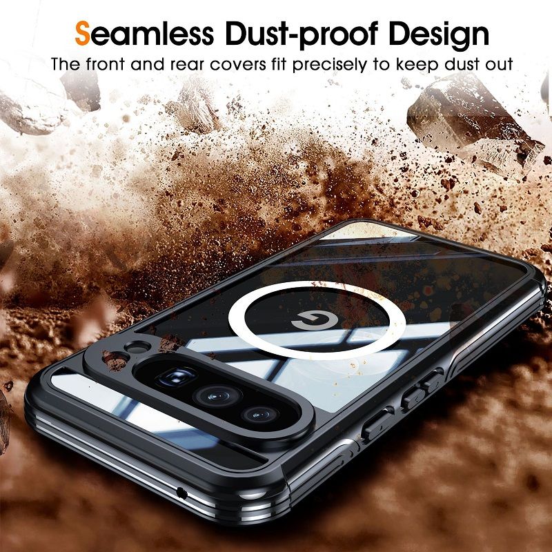 360 Full Cover Transparent With Magnetic Case for Google Pixel 9 Pro XL, 9 Pro, 9 Compatible With MagSafe Shockproof Screen Protector Phone Cover Case
