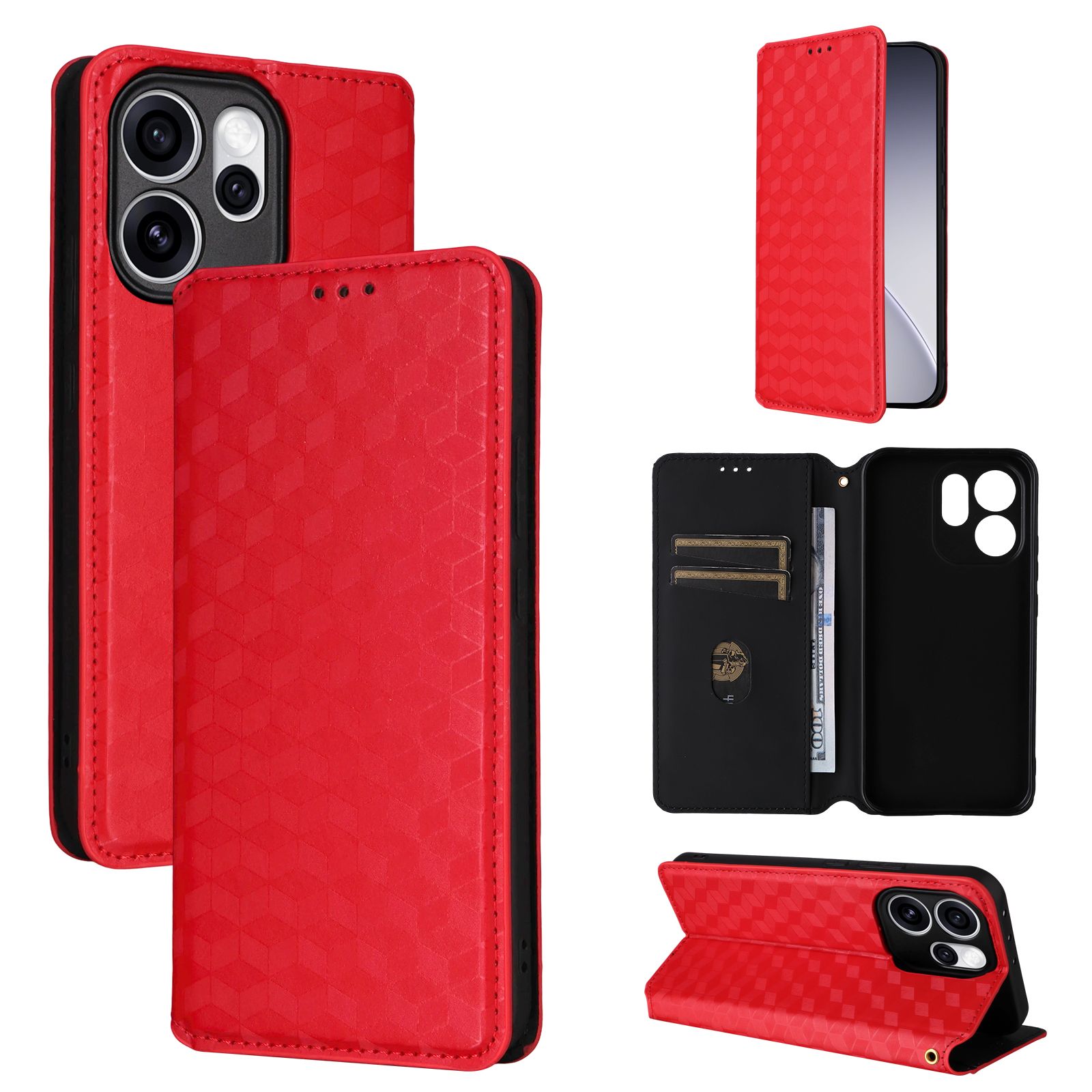 Leather Flip Cover for OPPO Reno15 Pro / Reno 15 Pro Leather PU Phone Case Shockproof Durable Retro Wallet Case