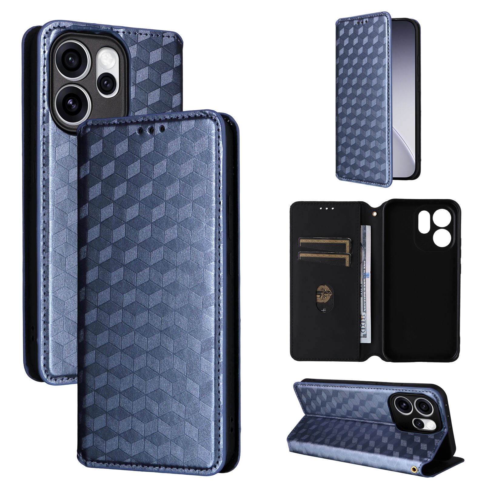 Leather Flip Cover for OPPO Reno15 Pro / Reno 15 Pro Leather PU Phone Case Shockproof Durable Retro Wallet Case