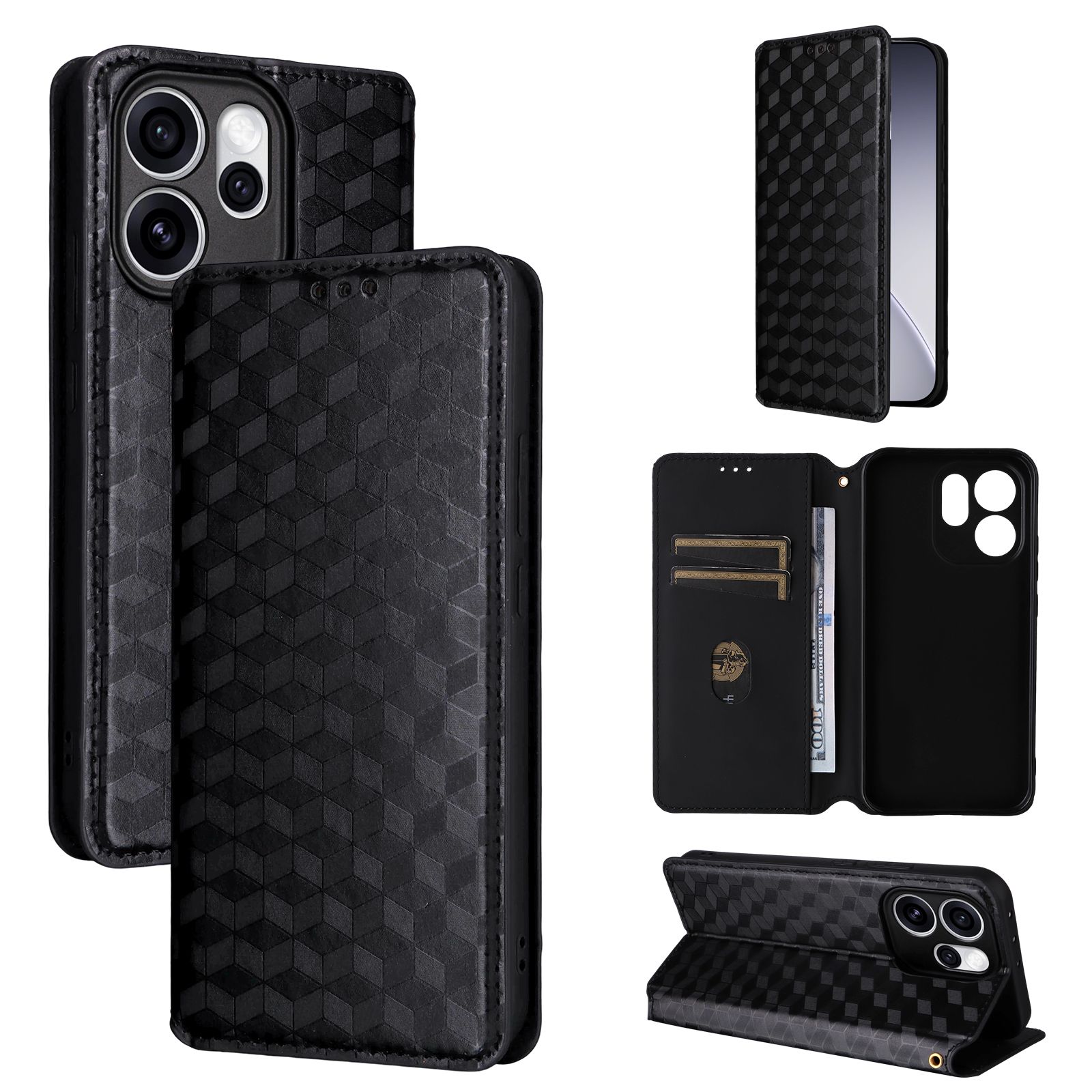 Leather Flip Cover for OPPO Reno15 Pro / Reno 15 Pro Leather PU Phone Case Shockproof Durable Retro Wallet Case