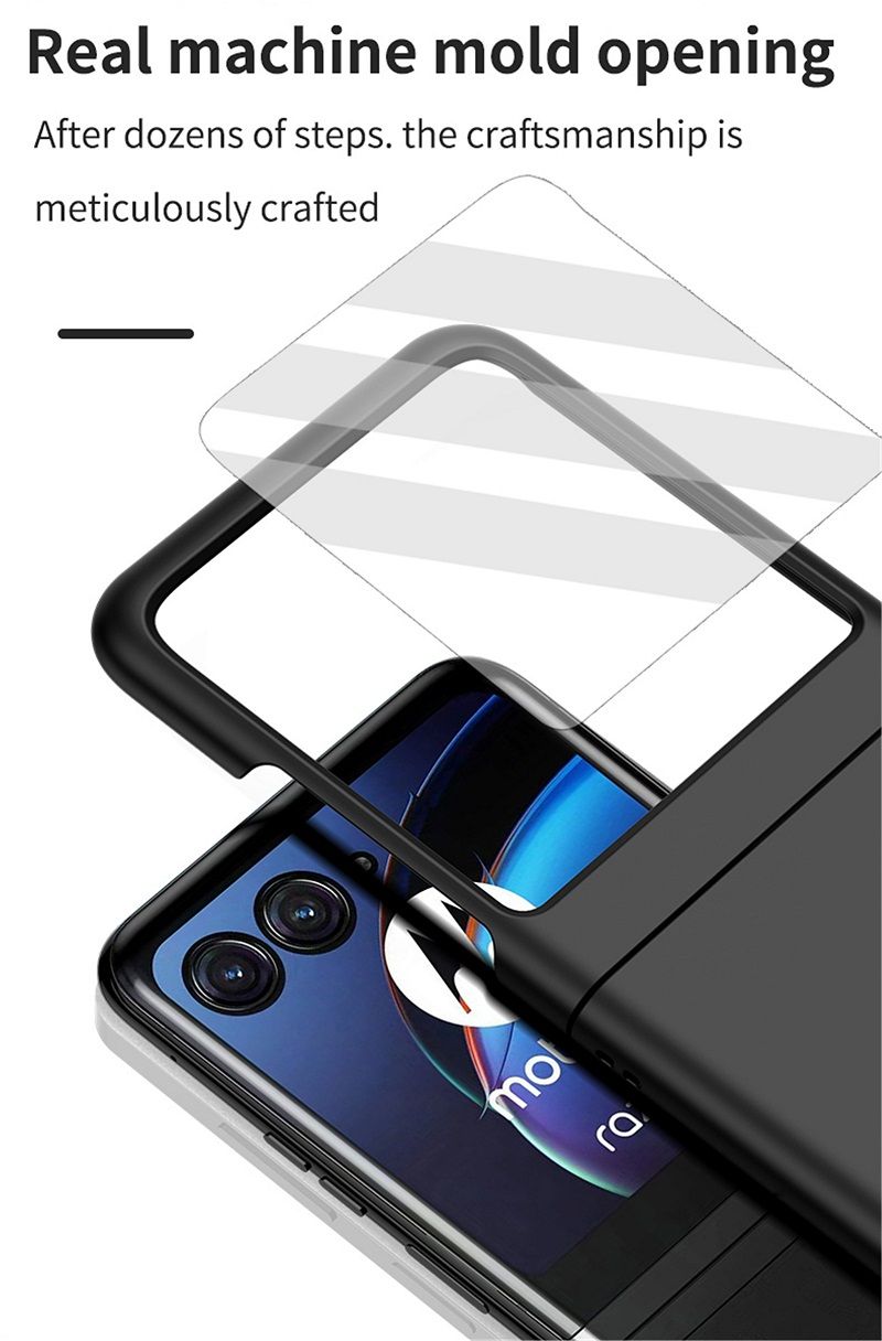 Slim Plastic Case With Screen Protector Shell-membrane Integration Protective Case Cover for Motorola Razr 40 Ultra 60 Ultra 50 Ultra Case Cover