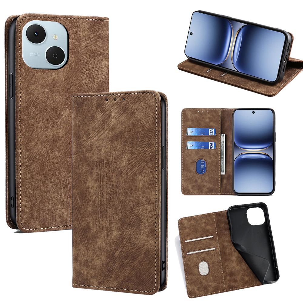 Flip Cover for Tecno Pop 10 Pro/Tecno Spark 40C PU Leather Phone Case Full-Body Protection Shockproof [RFID Blocking] Wallet Cover