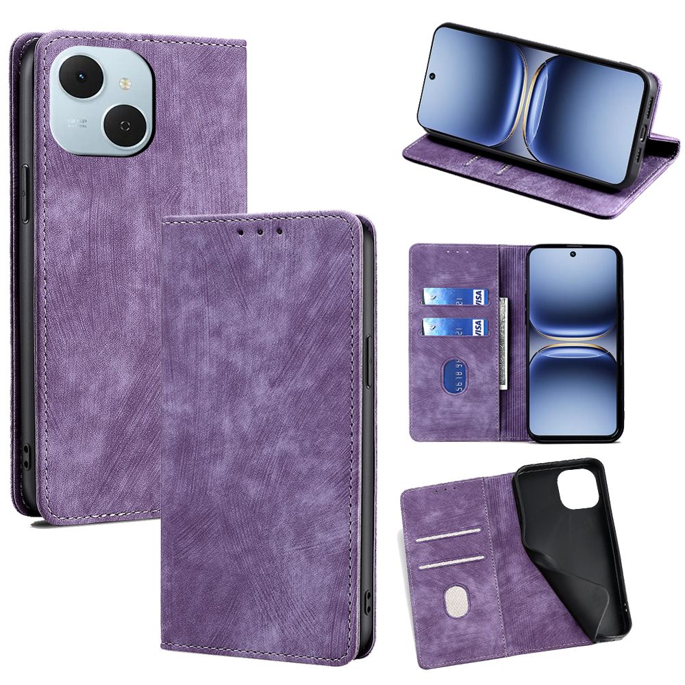 Flip Cover for Tecno Pop 10 Pro/Tecno Spark 40C PU Leather Phone Case Full-Body Protection Shockproof [RFID Blocking] Wallet Cover