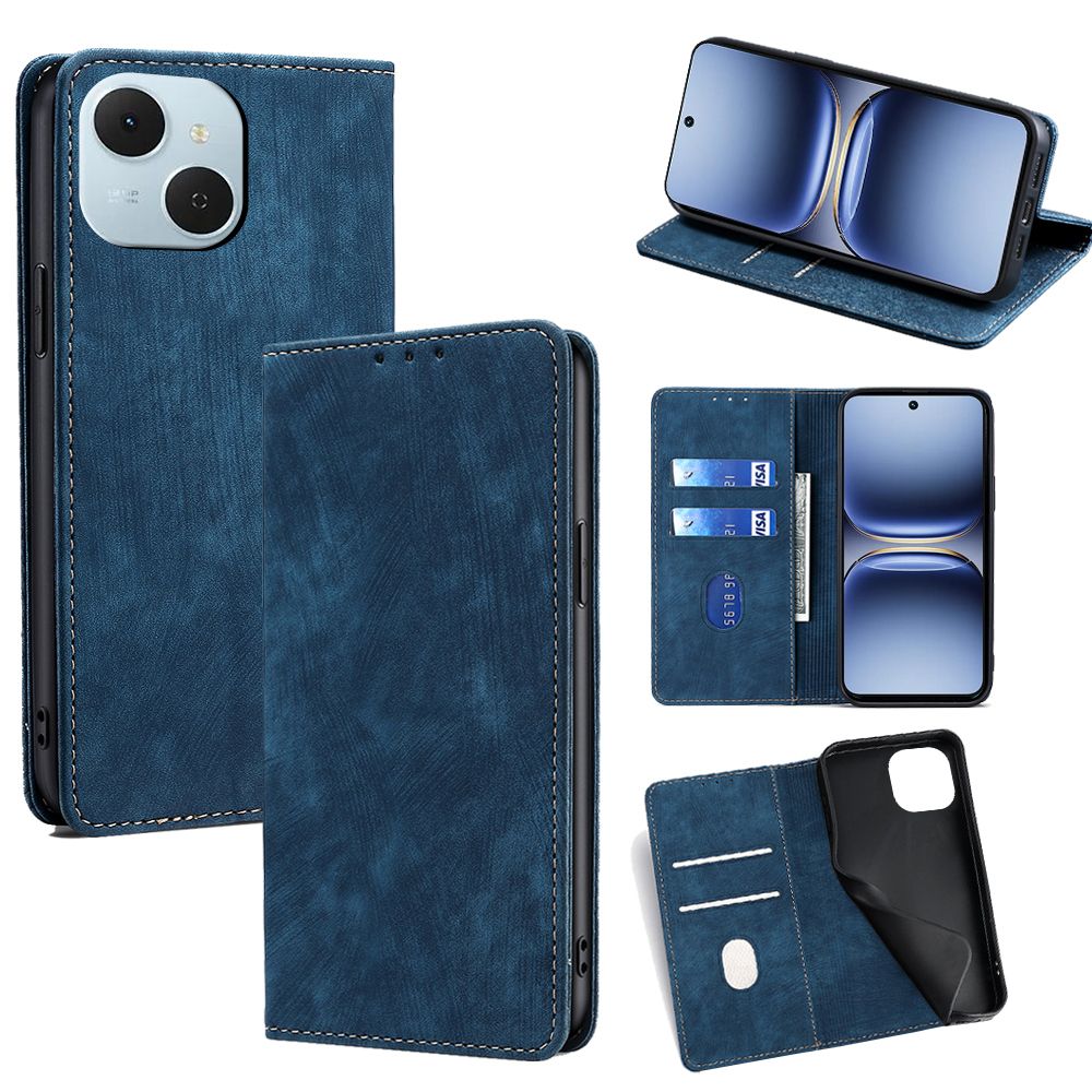 Flip Cover for Tecno Pop 10 Pro/Tecno Spark 40C PU Leather Phone Case Full-Body Protection Shockproof [RFID Blocking] Wallet Cover