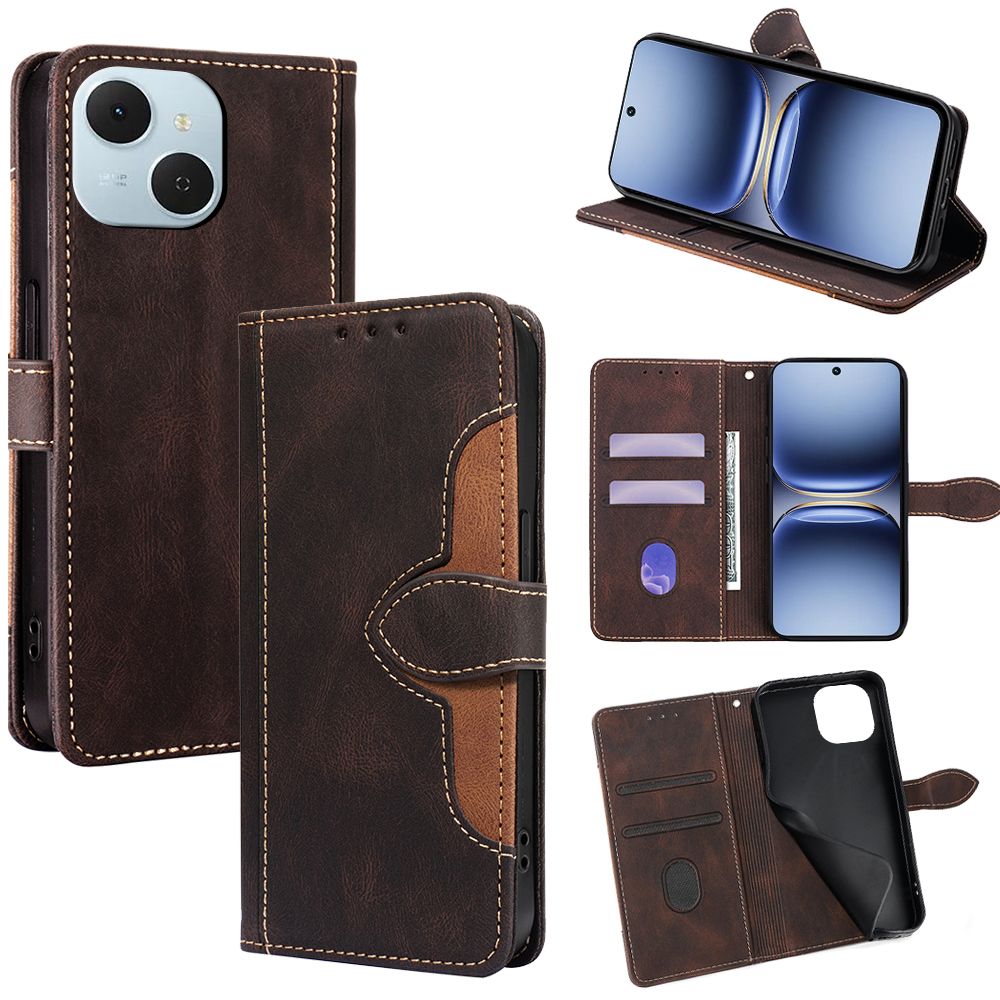 Flip Cover for Tecno Pop 10 Pro/Tecno Spark 40C PU Leather Phone Case Full-Body Protection Shockproof [RFID Blocking] Wallet Cover