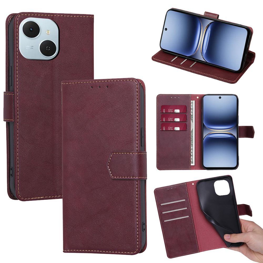 Flip Cover for Tecno Pop 10 Pro/Tecno Spark 40C PU Leather Phone Case Full-Body Protection Shockproof [RFID Blocking] Wallet Cover