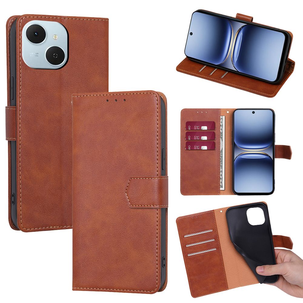 Flip Cover for Tecno Pop 10 Pro/Tecno Spark 40C PU Leather Phone Case Full-Body Protection Shockproof [RFID Blocking] Wallet Cover