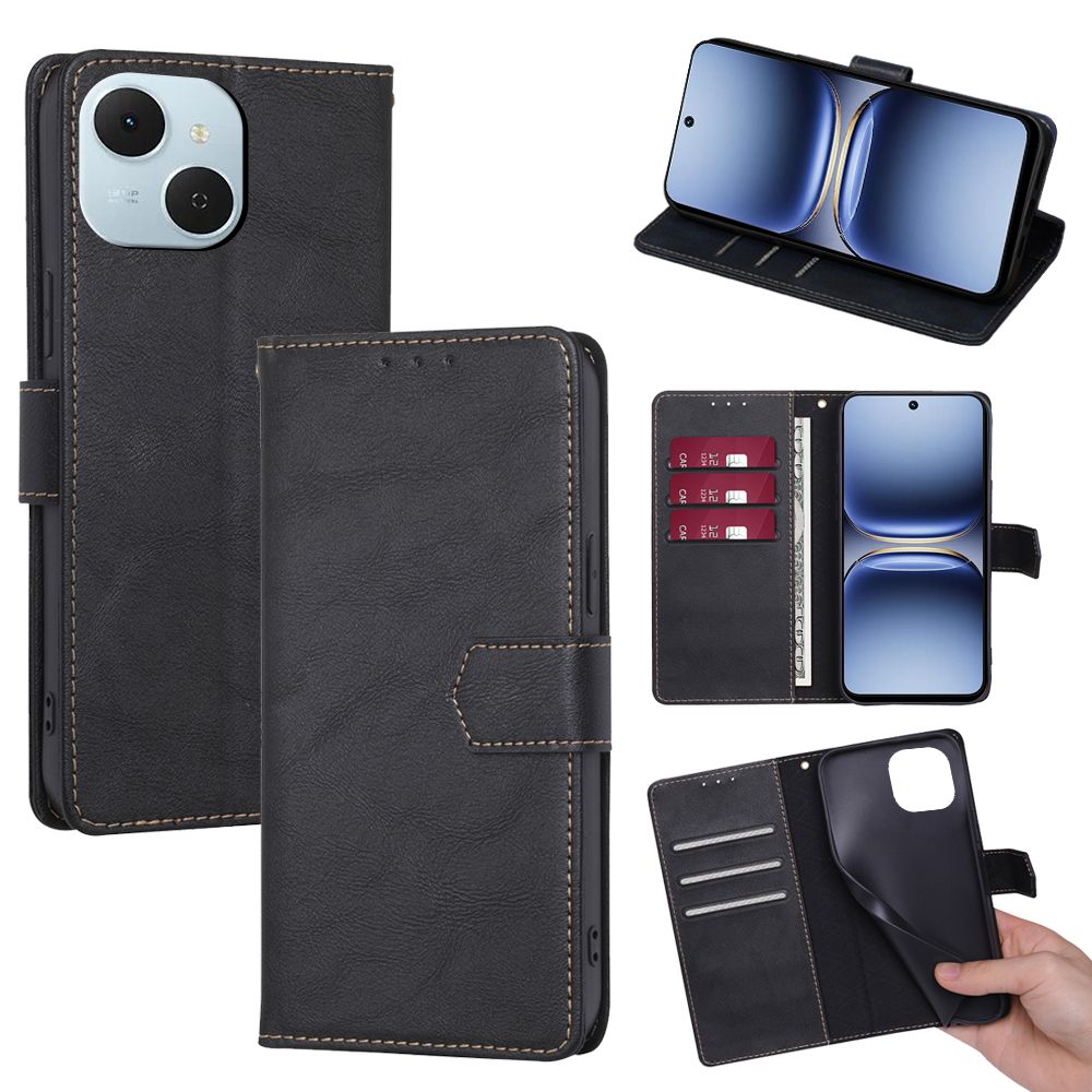 Flip Cover for Tecno Pop 10 Pro/Tecno Spark 40C PU Leather Phone Case Full-Body Protection Shockproof [RFID Blocking] Wallet Cover