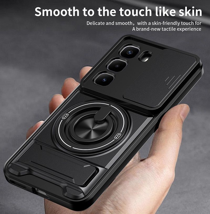 Luxury Slide Camera Lens Case Protective Cover for Infinix Hot 60 Pro+/Plus (X6886) Magnetic Kickstand Phone Case