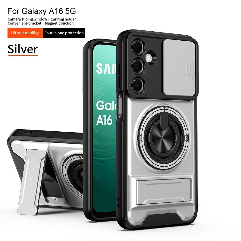 Luxury Slide Camera Lens Case Protective Cover for Samsung Galaxy A16 5G/4G Magnetic Kickstand Phone Case