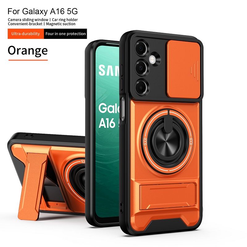 Luxury Slide Camera Lens Case Protective Cover for Samsung Galaxy A16 5G/4G Magnetic Kickstand Phone Case