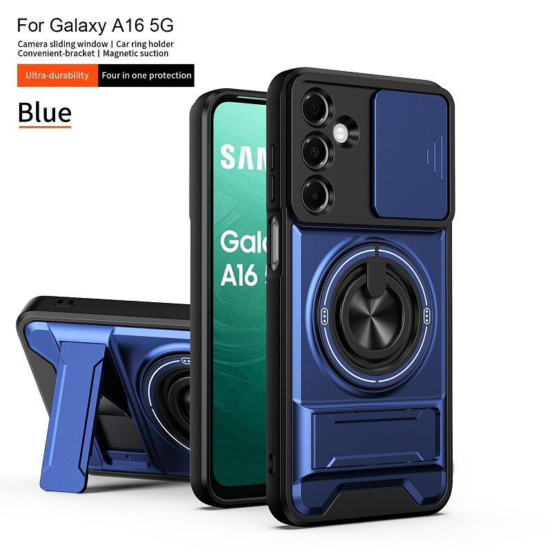 Luxury Slide Camera Lens Case Protective Cover for Samsung Galaxy A16 5G/4G Magnetic Kickstand Phone Case