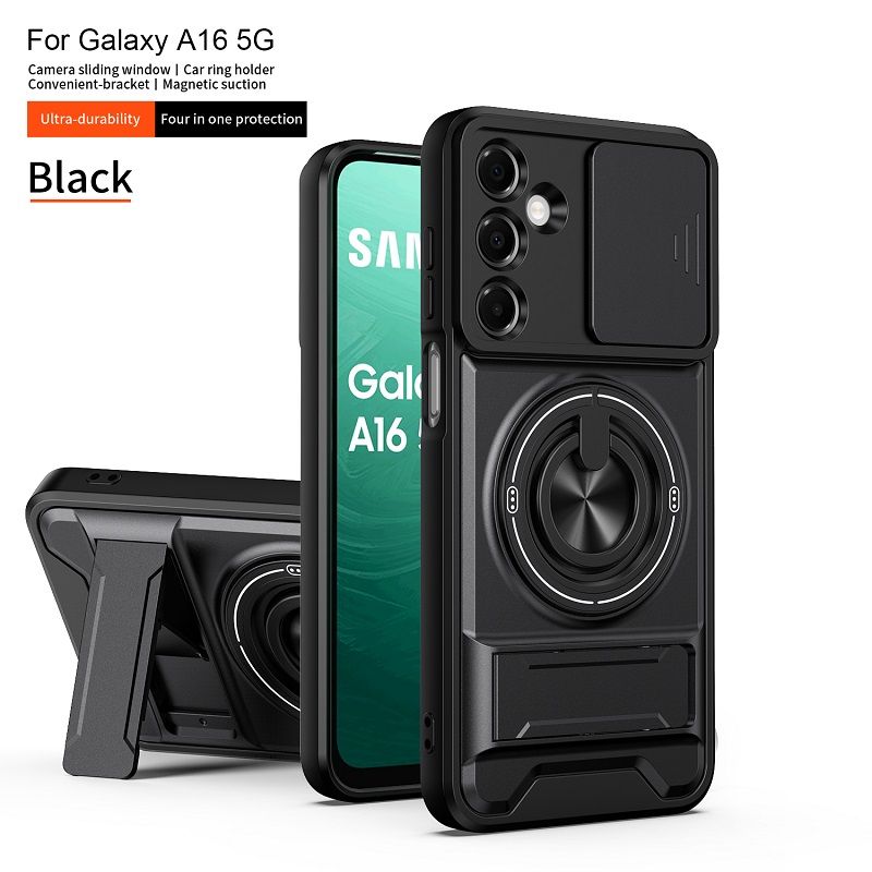 Luxury Slide Camera Lens Case Protective Cover for Samsung Galaxy A16 5G/4G Magnetic Kickstand Phone Case