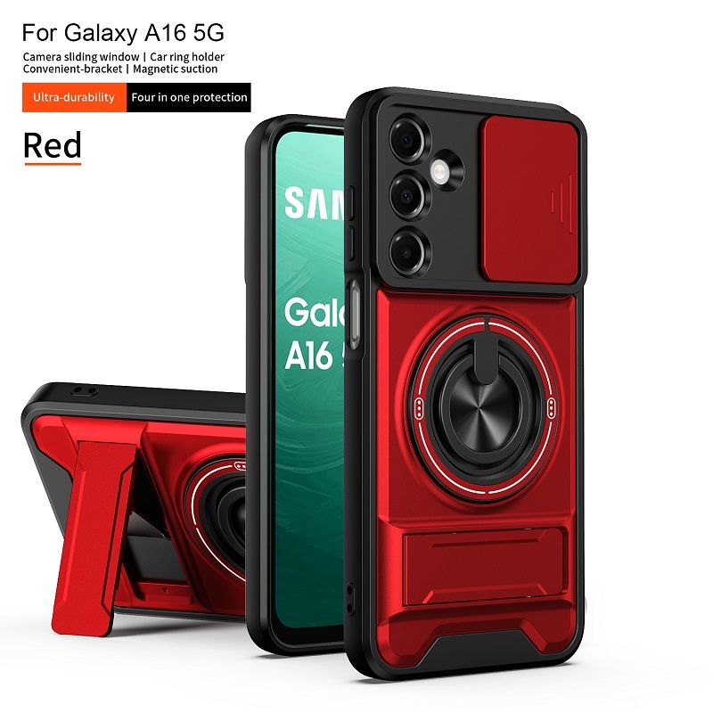 Luxury Slide Camera Lens Case Protective Cover for Samsung Galaxy A16 5G/4G Magnetic Kickstand Phone Case