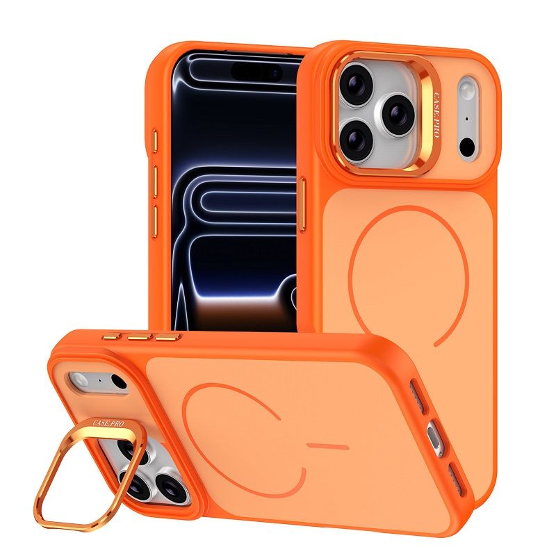 Metal Lens Support Frosted Matte Phone Case for iPhone 17 Pro Max 17 Air 17 Pro 16 Pro 16e 16 Plus 15 14 13 12 Pro Max Strong Magnetic Shock Resistant Protective Cover