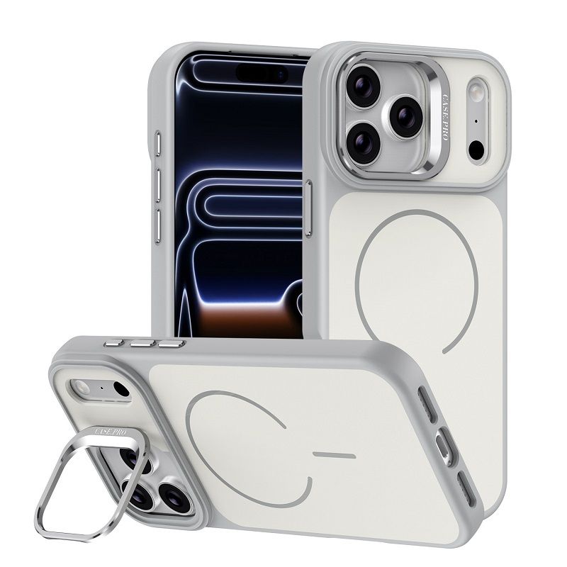 Metal Lens Support Frosted Matte Phone Case for iPhone 17 Pro Max 17 Air 17 Pro 16 Pro 16e 16 Plus 15 14 13 12 Pro Max Strong Magnetic Shock Resistant Protective Cover