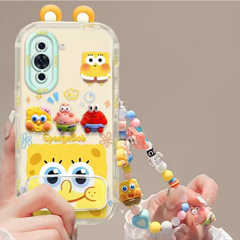Phone Case for Huawei Nova 10 Fashion Bracelet Cartoon Bracket Anti Fall Protective Cover