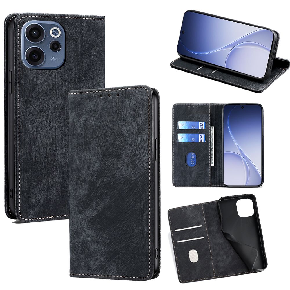 Leather Phone Case Flip Cover for OPPO Reno 15F 5G 6.57" inch [RFID Blocking] Magnetic PU Leather Stand Holder Shockproof Protection Case