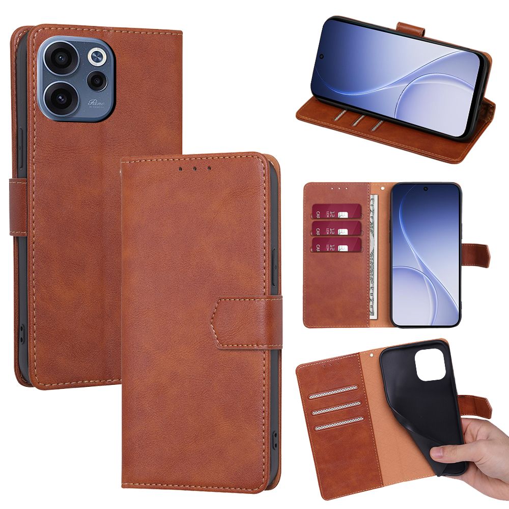 Leather Phone Case Flip Cover for OPPO Reno 15F 5G 6.57" inch [RFID Blocking] Magnetic PU Leather Stand Holder Shockproof Protection Case