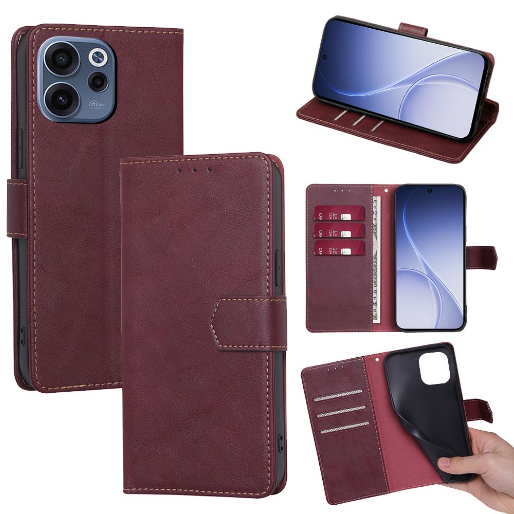 Leather Phone Case Flip Cover for OPPO Reno 15F 5G 6.57" inch [RFID Blocking] Magnetic PU Leather Stand Holder Shockproof Protection Case
