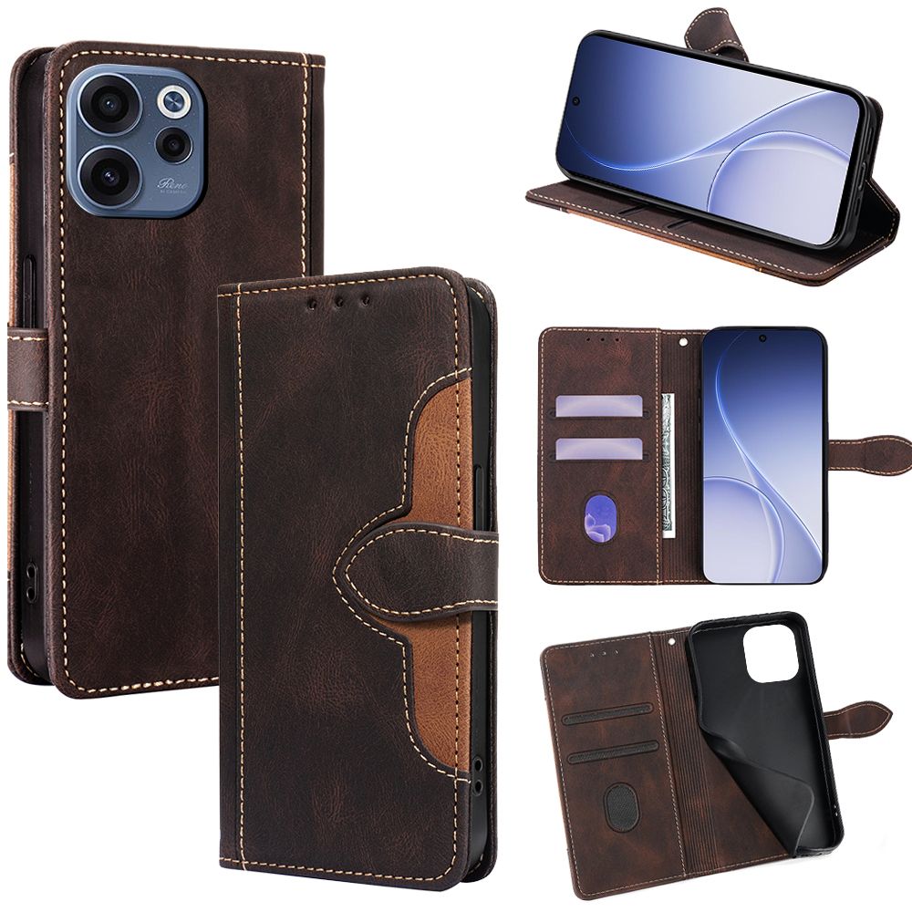 Leather Phone Case Flip Cover for OPPO Reno 15F 5G 6.57" inch [RFID Blocking] Magnetic PU Leather Stand Holder Shockproof Protection Case