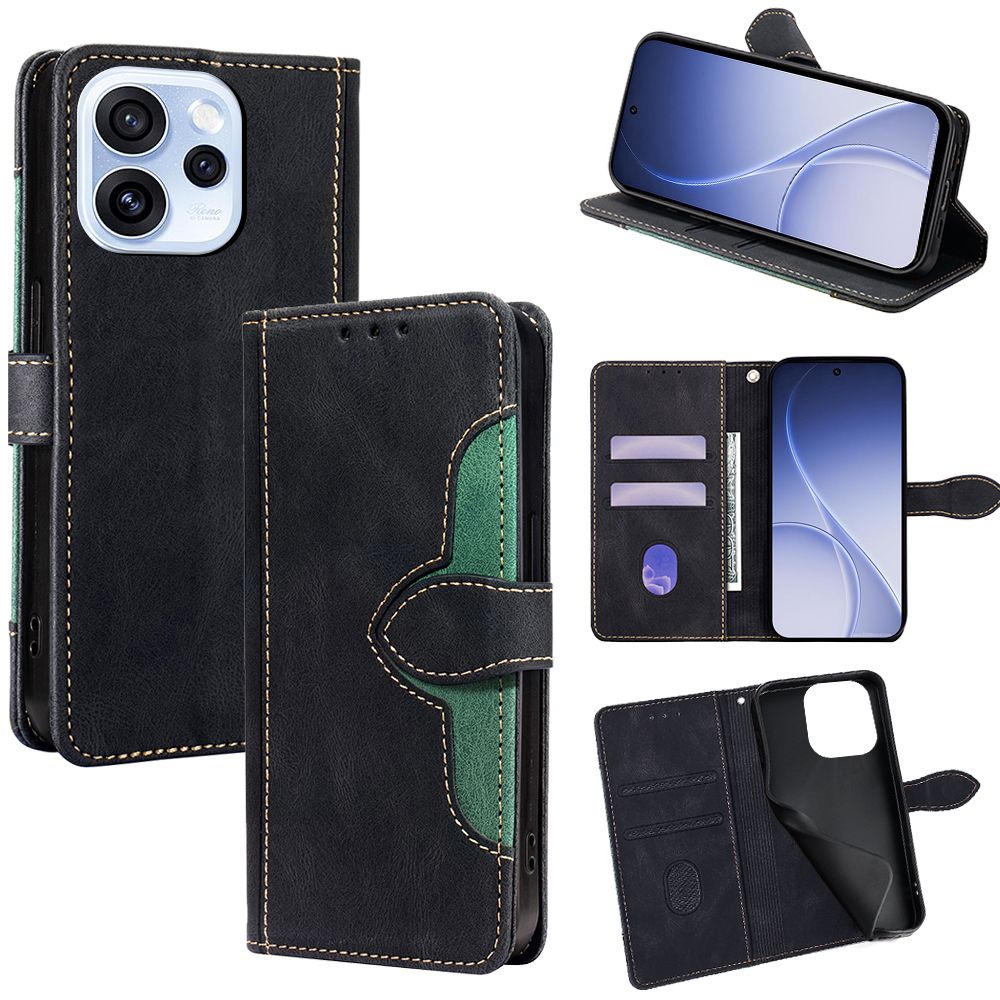 Leather Phone Case Flip Cover for OPPO Reno 15 Pro 5G 6.32" inch [RFID Blocking] Magnetic PU Leather Stand Holder Shockproof Protection Case