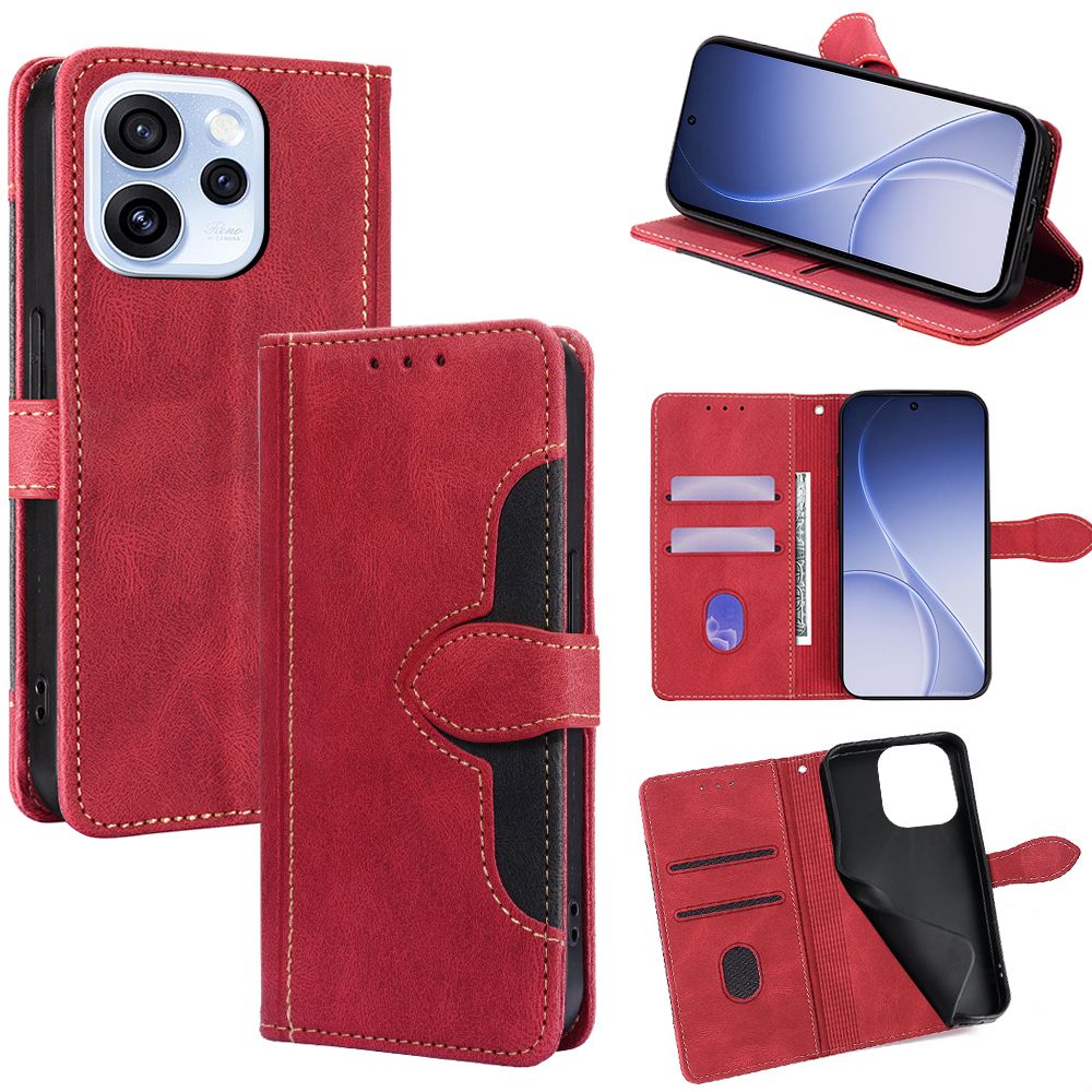 Leather Phone Case Flip Cover for OPPO Reno 15 Pro 5G 6.32" inch [RFID Blocking] Magnetic PU Leather Stand Holder Shockproof Protection Case
