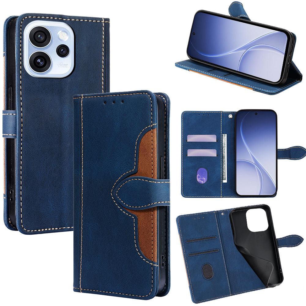 Leather Phone Case Flip Cover for OPPO Reno 15 Pro 5G 6.32" inch [RFID Blocking] Magnetic PU Leather Stand Holder Shockproof Protection Case