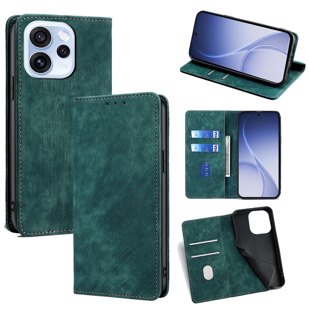 Leather Phone Case Flip Cover for OPPO Reno 15 Pro 5G 6.32" inch [RFID Blocking] Magnetic PU Leather Stand Holder Shockproof Protection Case