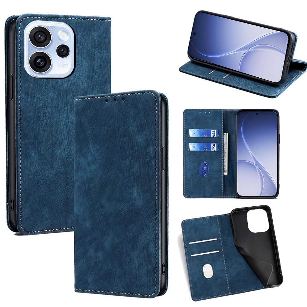 Leather Phone Case Flip Cover for OPPO Reno 15 Pro 5G 6.32" inch [RFID Blocking] Magnetic PU Leather Stand Holder Shockproof Protection Case