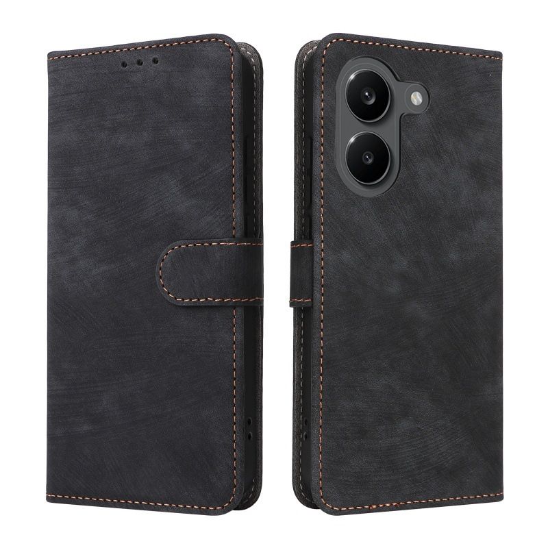Flip Cover for Xiaomi Poco X8 Pro/Redmi Turbo 5 PU Leather Phone Case Full-Body Protection Shockproof [RFID Blocking] Wallet Cover With Hand Strap