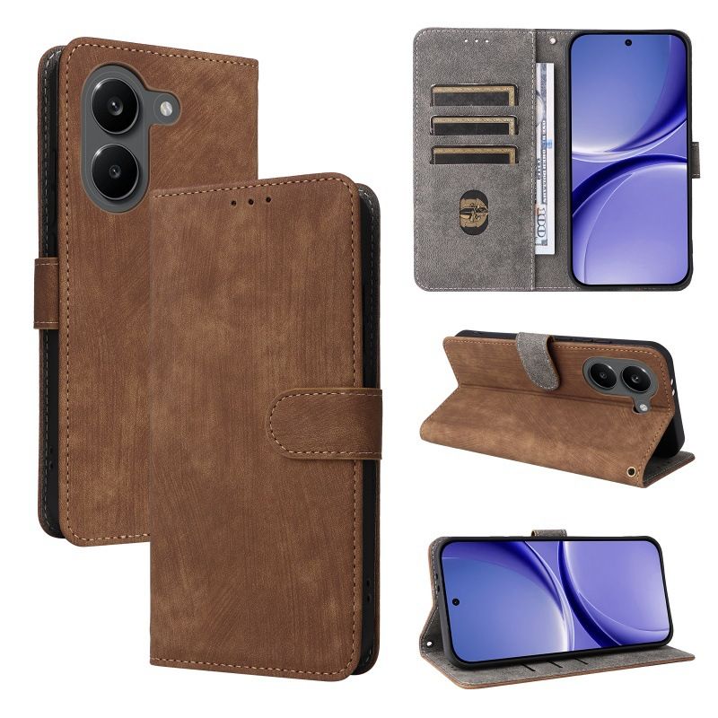 Flip Cover for Xiaomi Poco X8 Pro/Redmi Turbo 5 PU Leather Phone Case Full-Body Protection Shockproof [RFID Blocking] Wallet Cover With Hand Strap