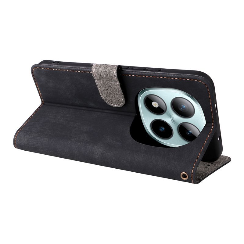 Flip Cover for Xiaomi Poco M8/Poco M8 Pro/Redmi Note 15/Redmi Note 15 Pro Plus PU Leather Phone Case Full-Body Protection Shockproof [RFID Blocking] Wallet Cover With Hand Strap