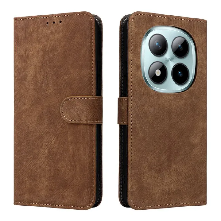 Flip Cover for Xiaomi Poco M8/Poco M8 Pro/Redmi Note 15/Redmi Note 15 Pro Plus PU Leather Phone Case Full-Body Protection Shockproof [RFID Blocking] Wallet Cover With Hand Strap