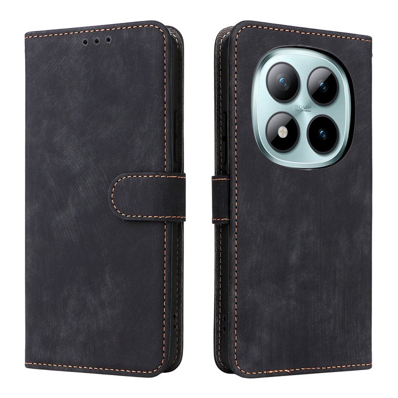 Flip Cover for Xiaomi Poco M8/Poco M8 Pro/Redmi Note 15/Redmi Note 15 Pro Plus PU Leather Phone Case Full-Body Protection Shockproof [RFID Blocking] Wallet Cover With Hand Strap