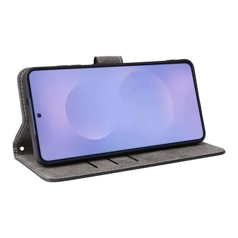 Flip Cover for Samsung Galaxy S26/S26 Ultra/S26 Plus/S26 Edge/S25/S24/S23/S22/S21 FE PU Leather Phone Case Full-Body Protection Shockproof [RFID Blocking] Wallet Cover With Hand Strap