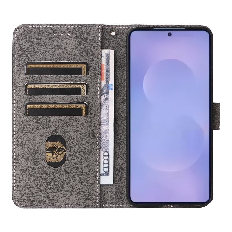 Flip Cover for Samsung Galaxy S26/S26 Ultra/S26 Plus/S26 Edge/S25/S24/S23/S22/S21 FE PU Leather Phone Case Full-Body Protection Shockproof [RFID Blocking] Wallet Cover With Hand Strap