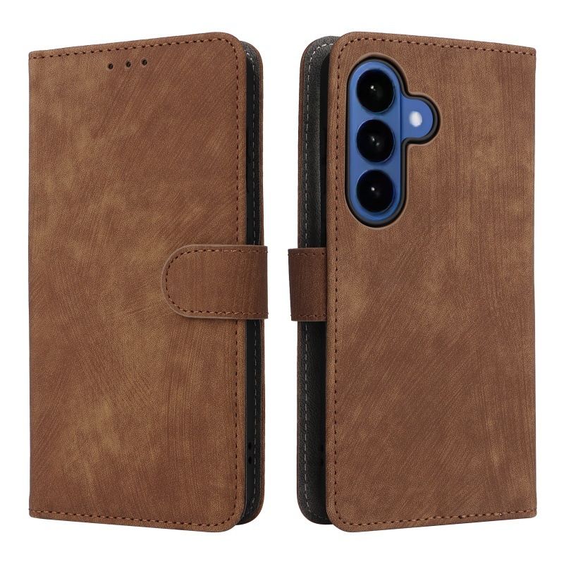 Flip Cover for Samsung Galaxy S26/S26 Ultra/S26 Plus/S26 Edge/S25/S24/S23/S22/S21 FE PU Leather Phone Case Full-Body Protection Shockproof [RFID Blocking] Wallet Cover With Hand Strap