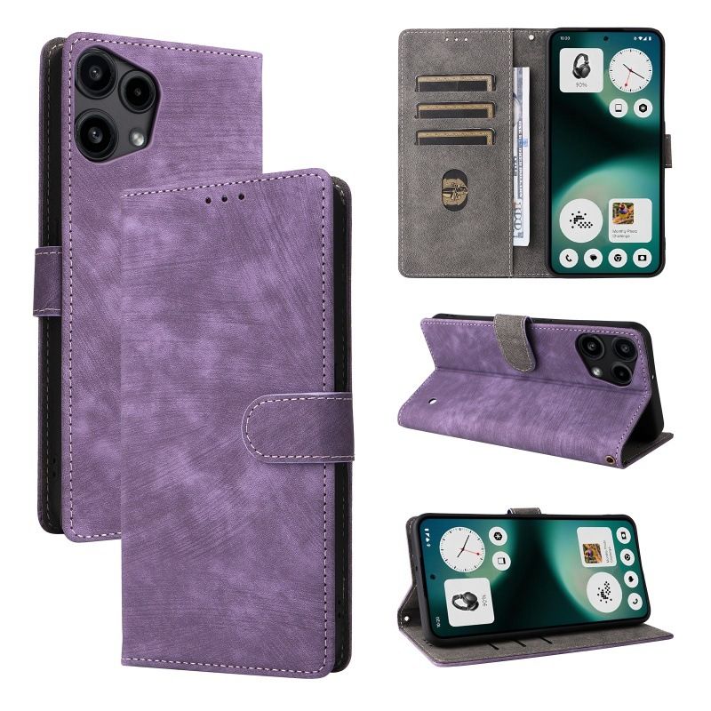 Flip Cover for Nothing Phone (3a) Lite PU Leather Phone Case Full-Body Protection Shockproof [RFID Blocking] Wallet Cover With Hand Strap