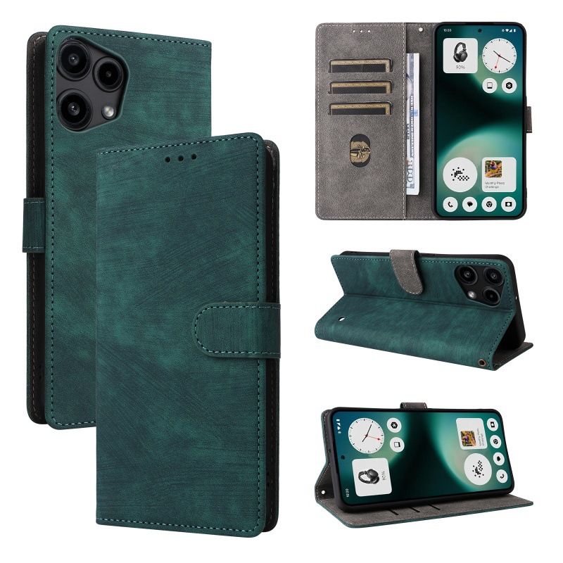 Flip Cover for Nothing Phone (3a) Lite PU Leather Phone Case Full-Body Protection Shockproof [RFID Blocking] Wallet Cover With Hand Strap