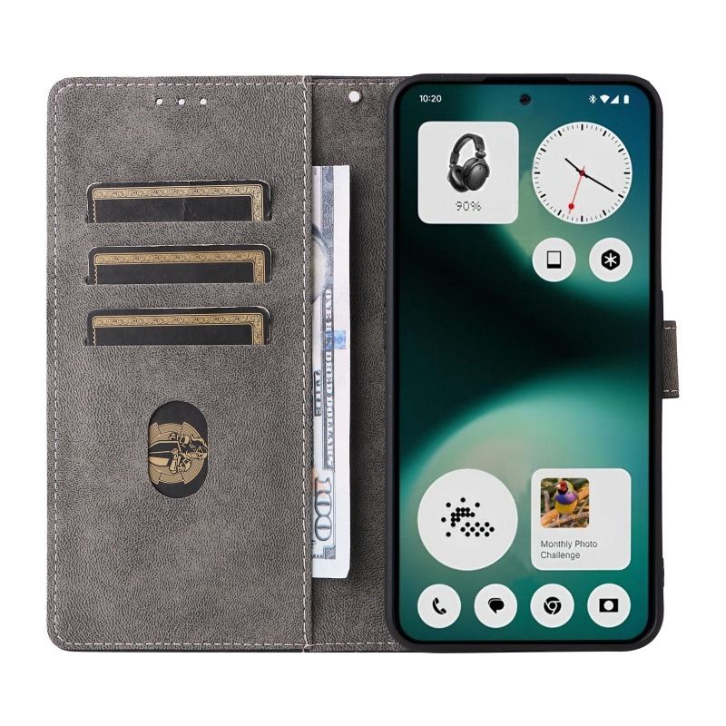 Flip Cover for Nothing Phone (3a) Lite PU Leather Phone Case Full-Body Protection Shockproof [RFID Blocking] Wallet Cover With Hand Strap