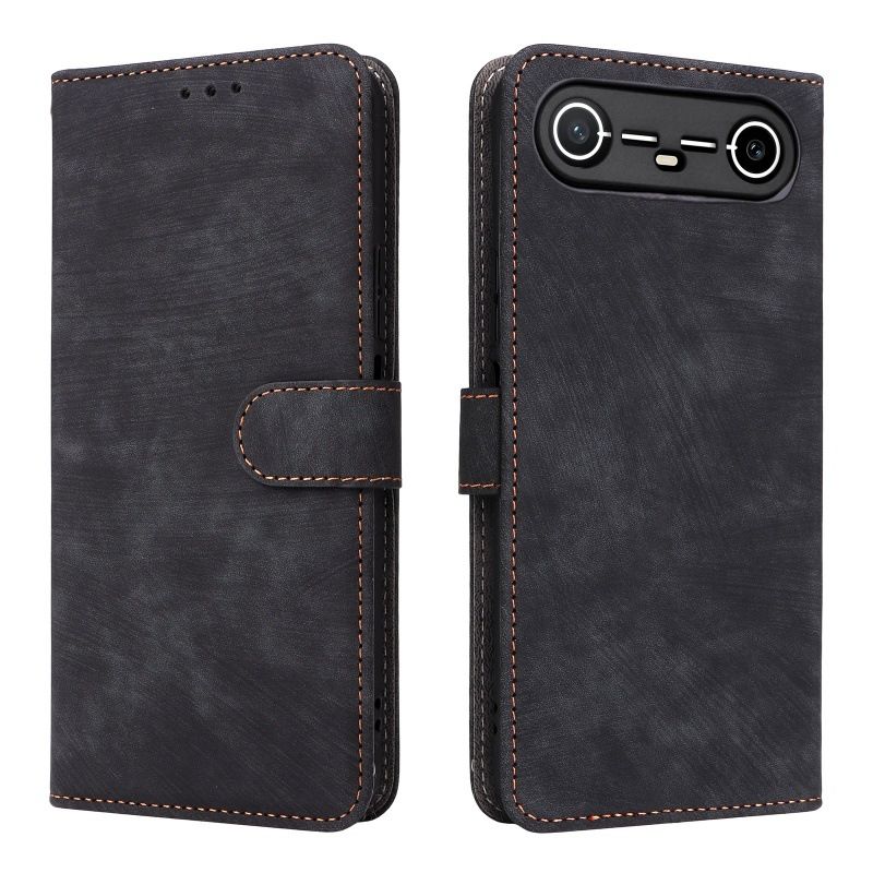Flip Cover for Tecno Spark Slim/Pova Slim PU Leather Phone Case Full-Body Protection Shockproof [RFID Blocking] Wallet Cover With Hand Strap