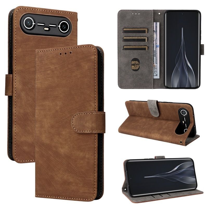 Flip Cover for Tecno Spark Slim/Pova Slim PU Leather Phone Case Full-Body Protection Shockproof [RFID Blocking] Wallet Cover With Hand Strap
