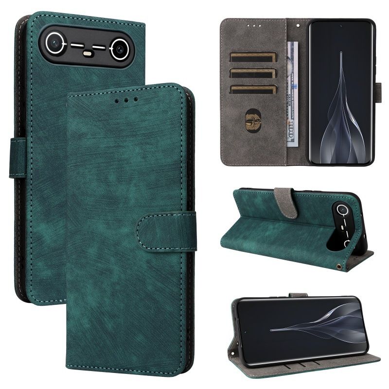 Flip Cover for Tecno Spark Slim/Pova Slim PU Leather Phone Case Full-Body Protection Shockproof [RFID Blocking] Wallet Cover With Hand Strap