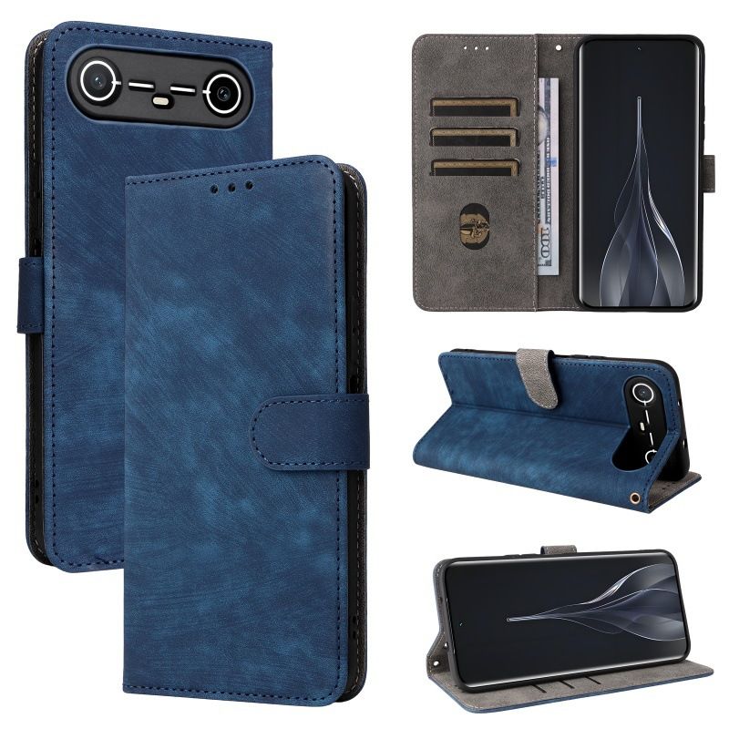 Flip Cover for Tecno Spark Slim/Pova Slim PU Leather Phone Case Full-Body Protection Shockproof [RFID Blocking] Wallet Cover With Hand Strap